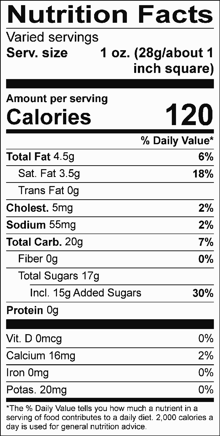 Blackberry Cobbler Fudge Nutritional Facts