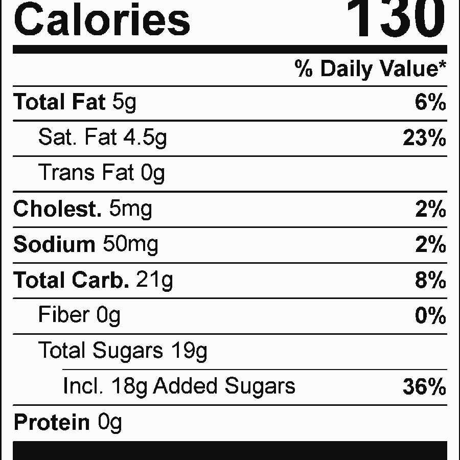 Forest Berry Fudge Nutrition Facts